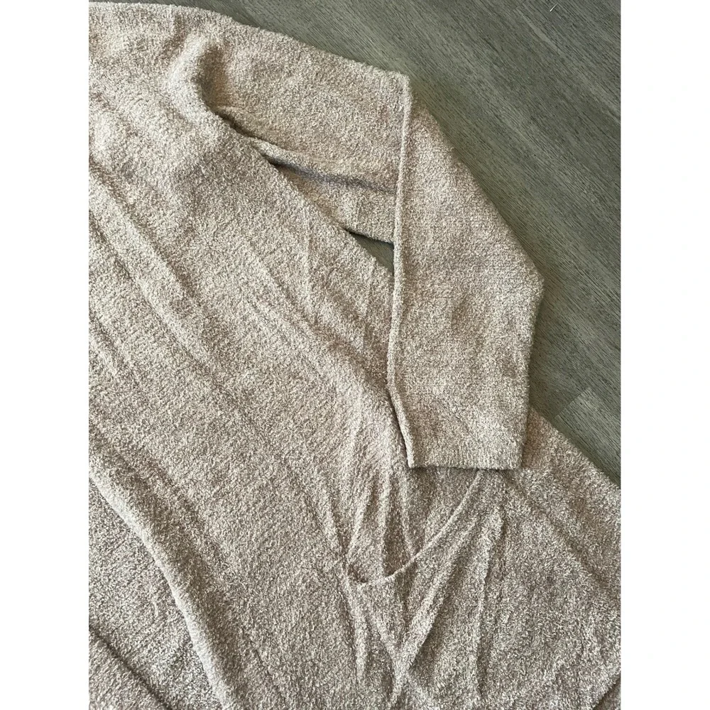Barefoot Dreams CozyChic Lite Hooded Cardigan Tan Open Front Wrap‎ Style 905 1X